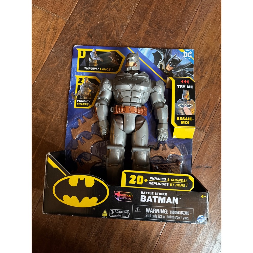 DC Battle Strike Batman 12 Inch Action Figure 20+ Phrases Sounds Spin Master